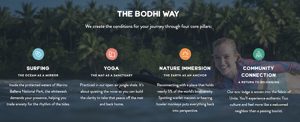 The 4 pillars of Bodhi Surf + Yoga
