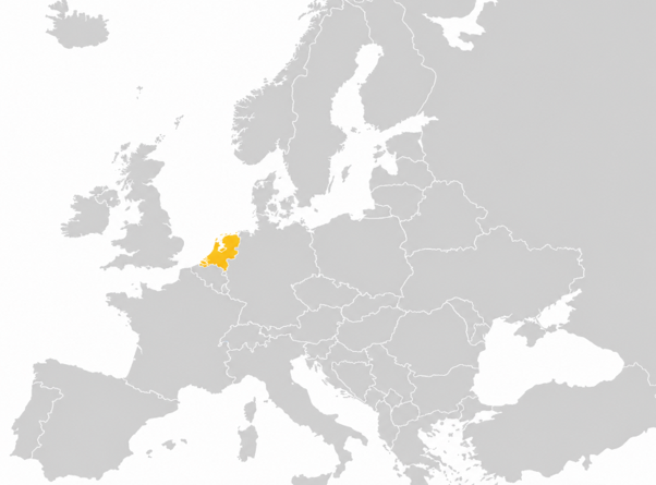 Location of the Netherlands in Europe
