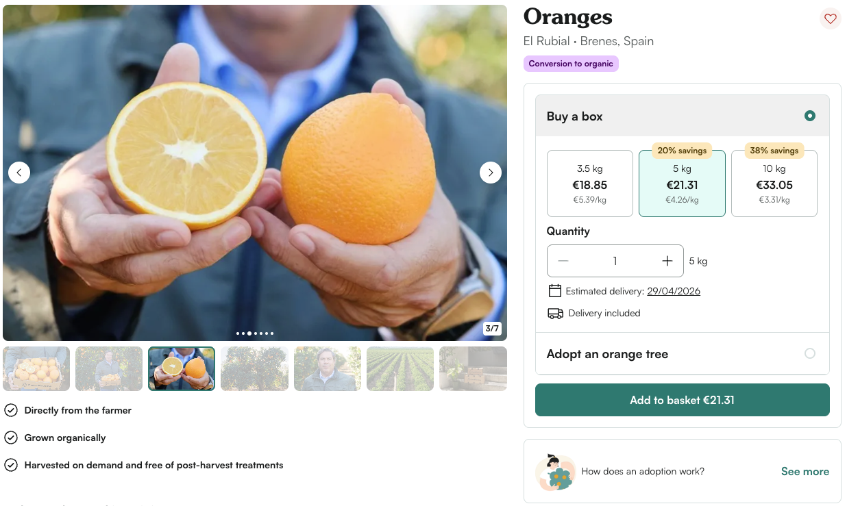Direct sourcing from orange farmers