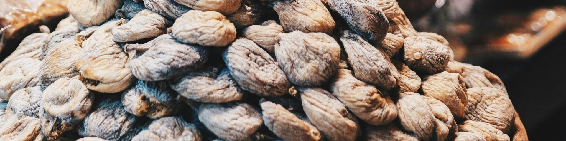 A stack of dried figs