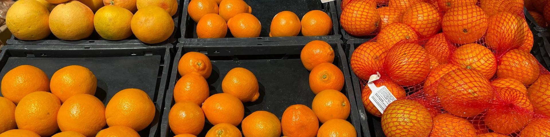Oranges in a supermarket