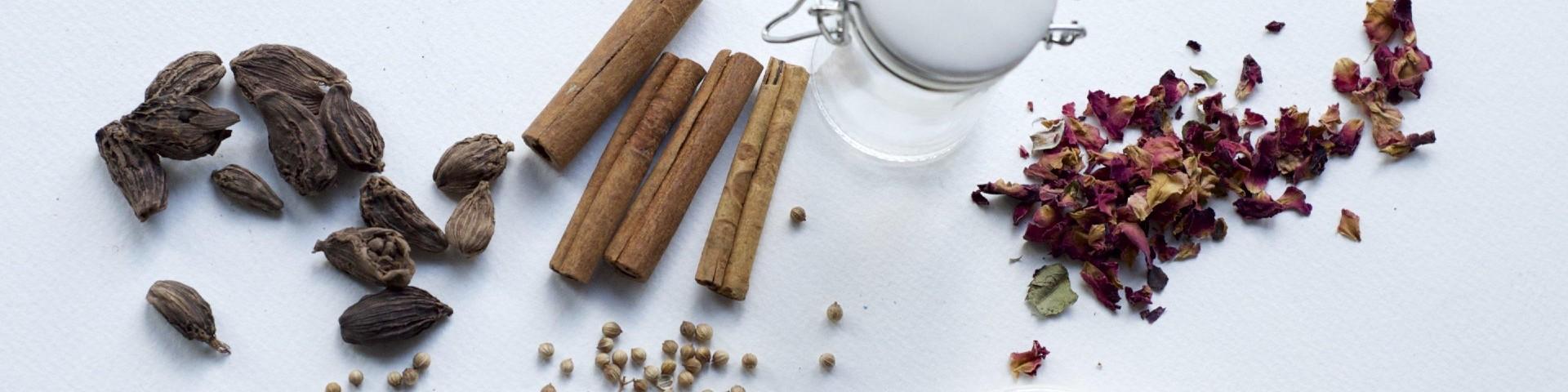 Variety of dried spices