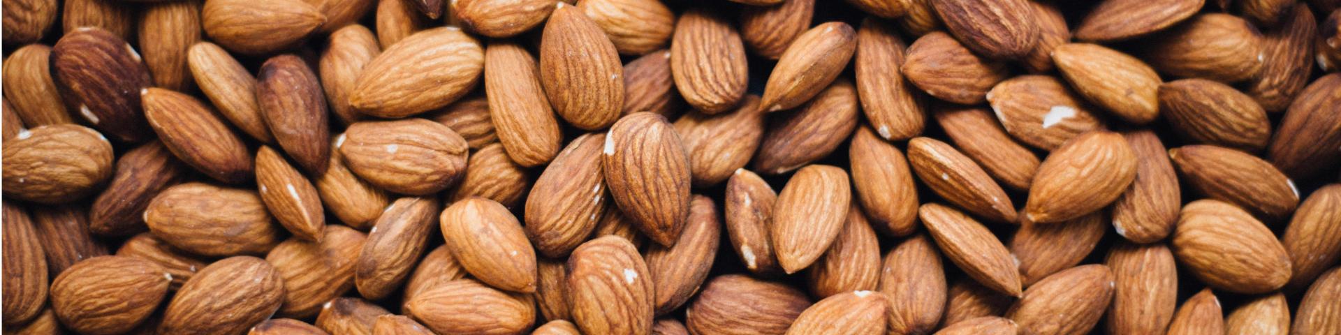 Close-up of a pile of almonds