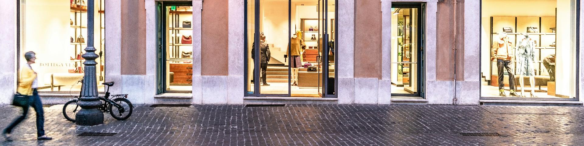 Outside view of a clothing store