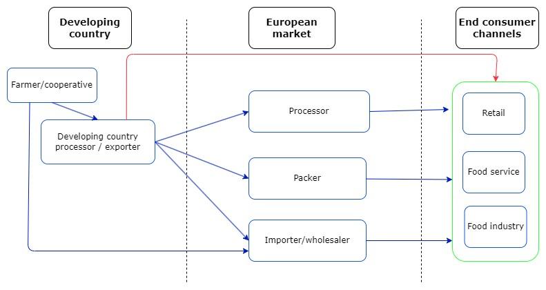 Figure 3: European market channels for preserved chillies