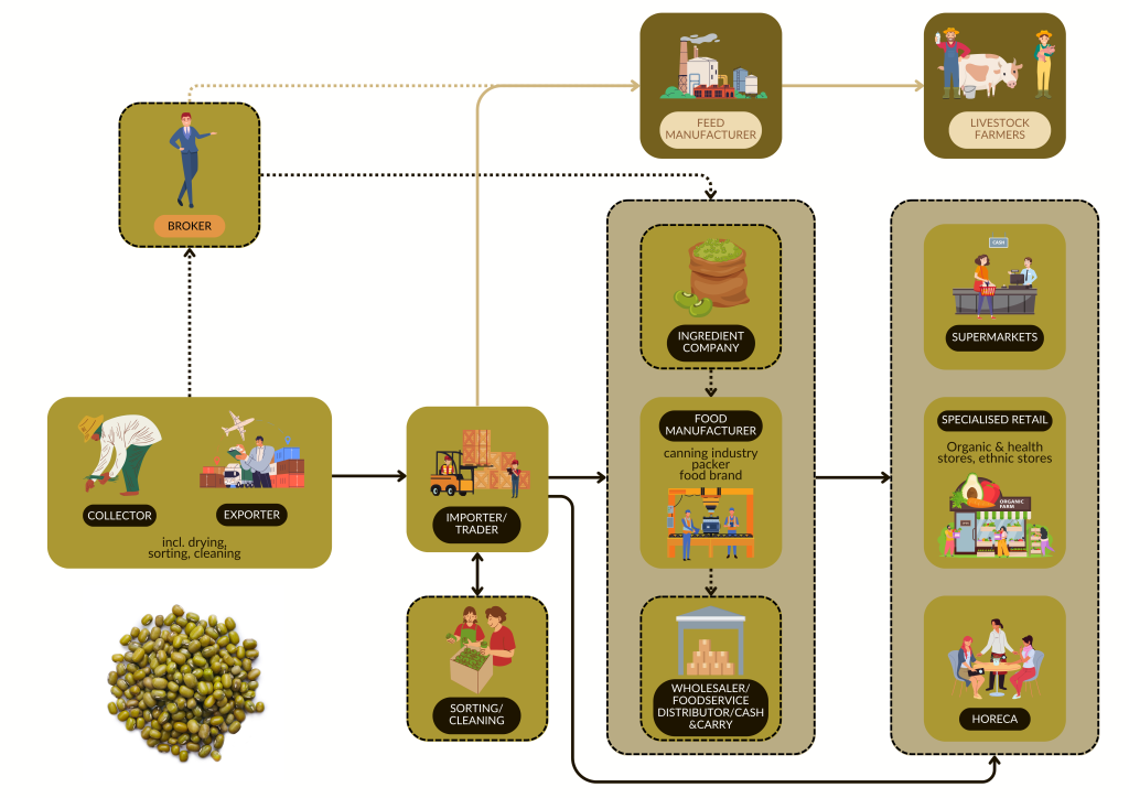 Figure 3: European market channels for mung beans