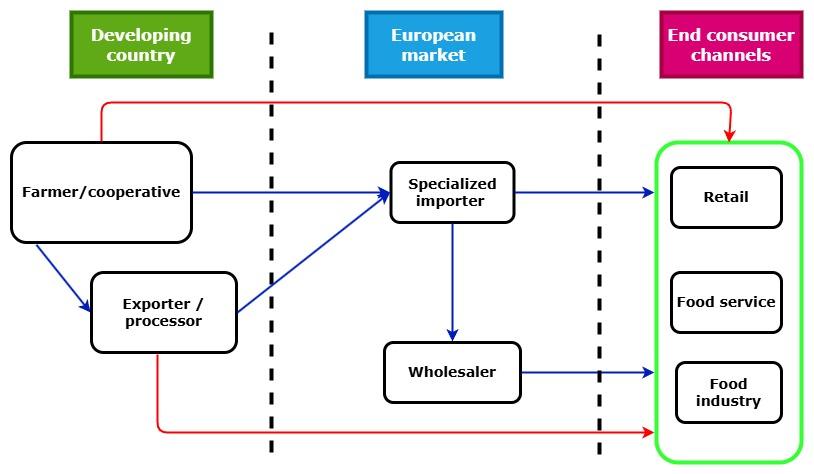 Figure 4: European market channels for canned pineapple