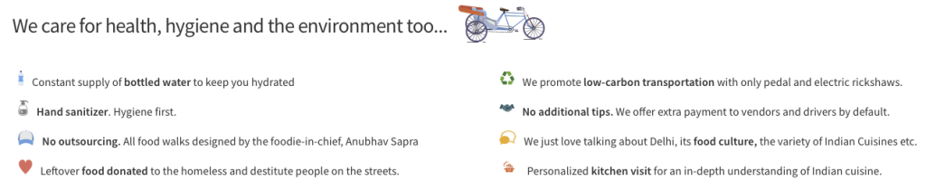 Delhi Food Walks – health, hygiene and environmental statement