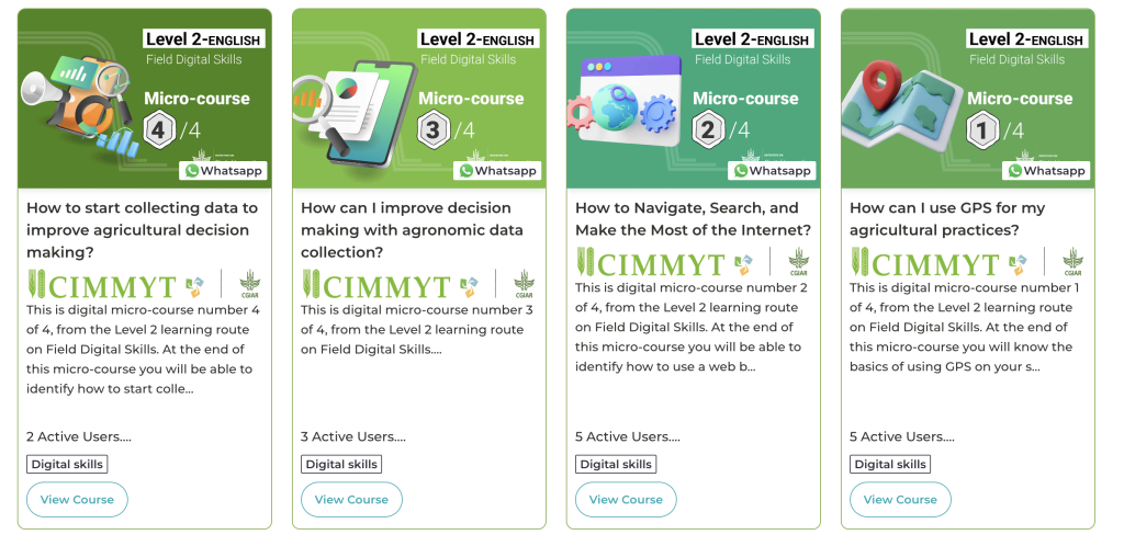 Figure 2 - AgroTutor Academy’s free online digital skills courses