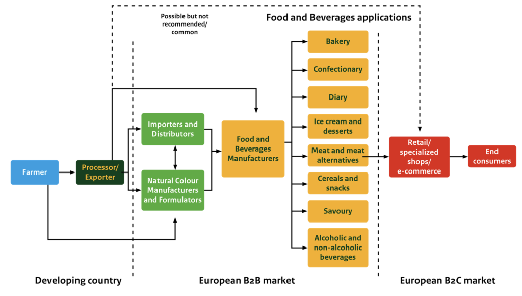 Figure 7 - Export value chain for turmeric as a food additive