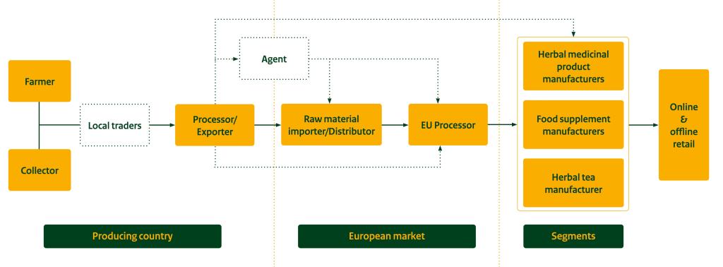 Figure 4: Market channels for natural ingredients for health products