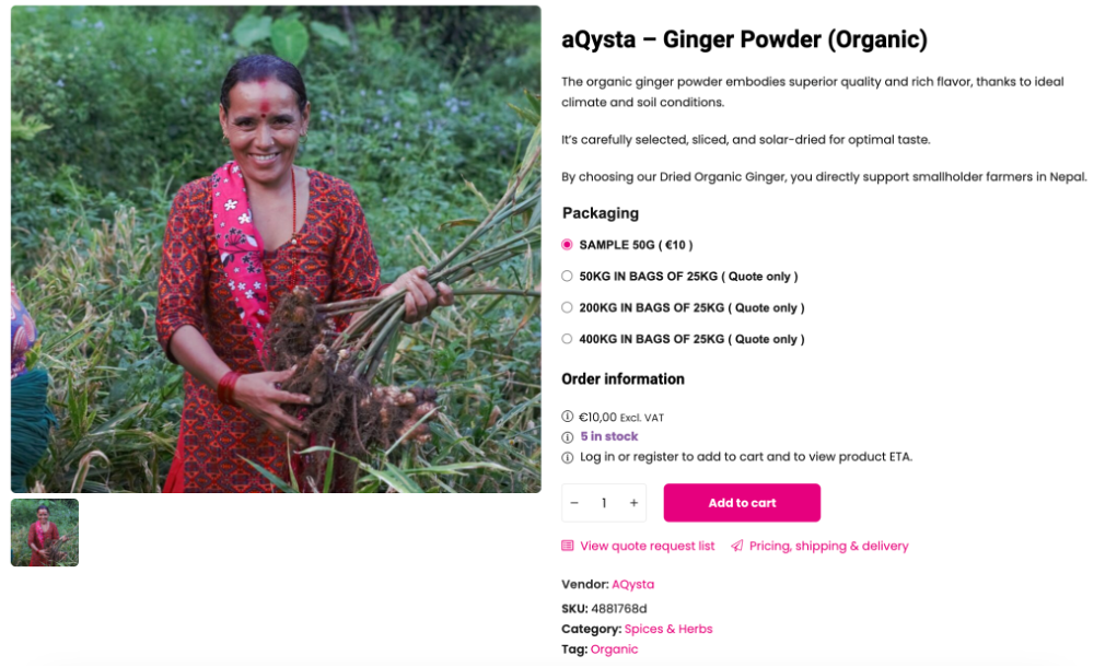 Figure 5: Example of a European sample platform