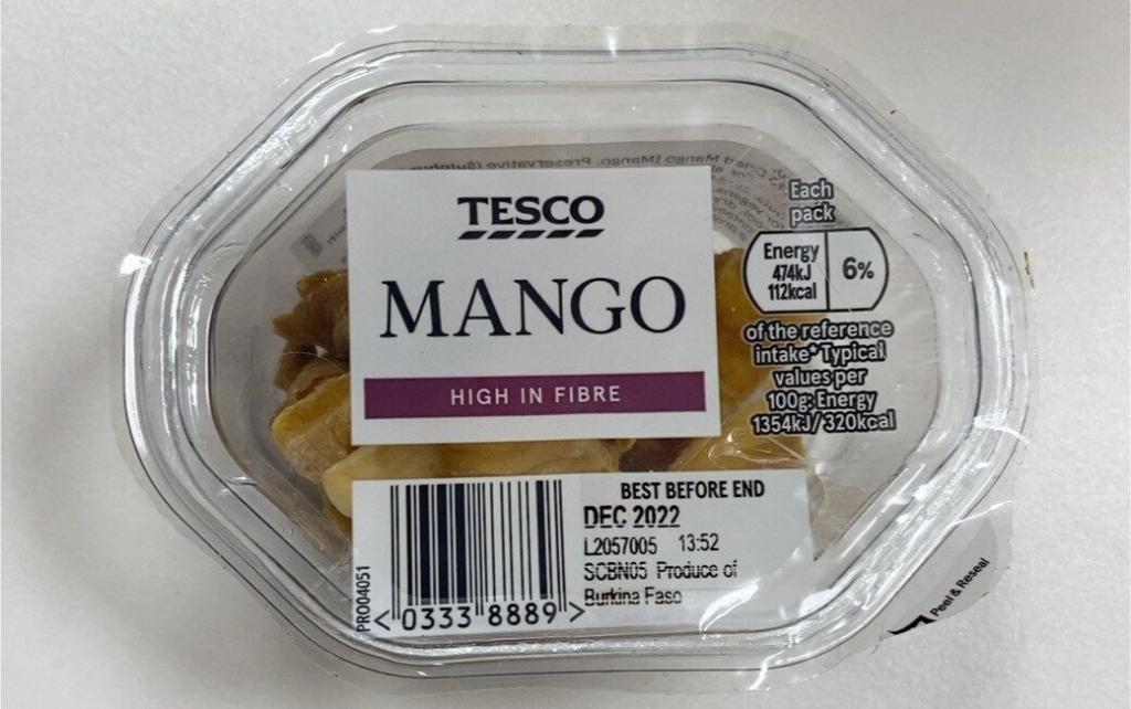 Figure 9 - Dried mango from Tesco