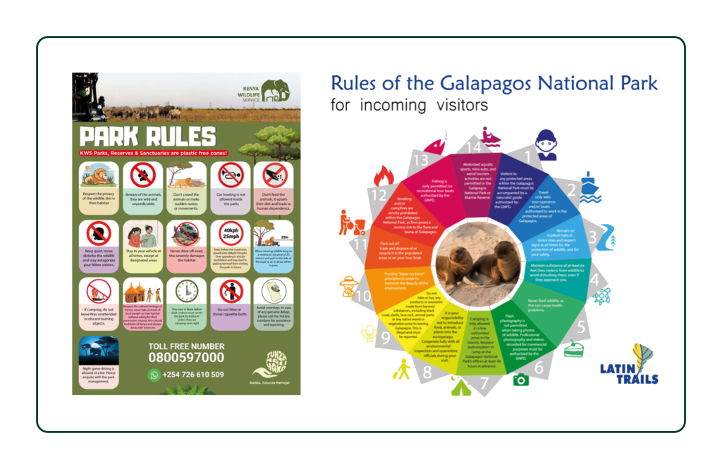 Examples of rules for park visitors