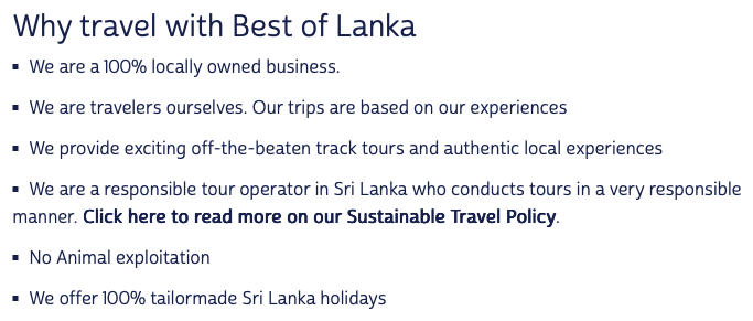 Why travel with Best of Lanka