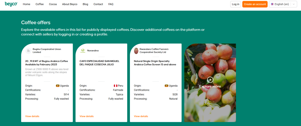  Coffee offers via the Beyco marketplace