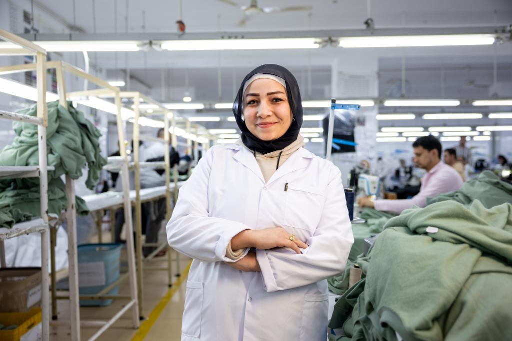 Woman in textile factory