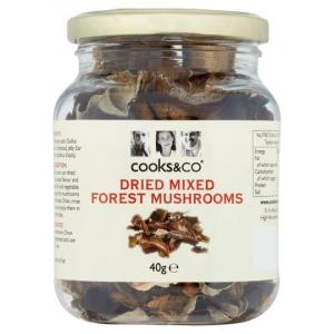 Example of dried mushrooms brand in the United Kingdom (Bamboo Garden)