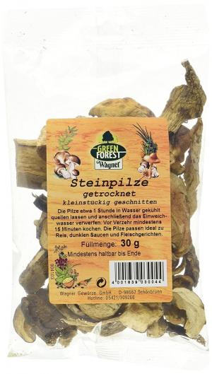 Example of a dried mushrooms brand in Germany