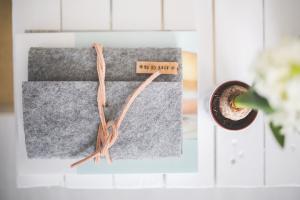 Notebook with a felt cover