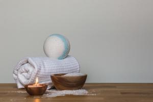 Luxurious bath towel used to recreate the spa experience at home
