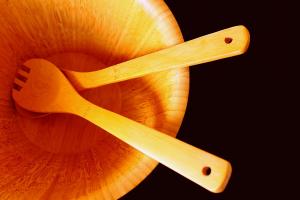Basic wooden salad set