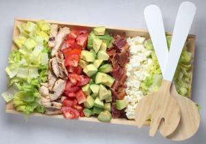 Salad set in natural materials