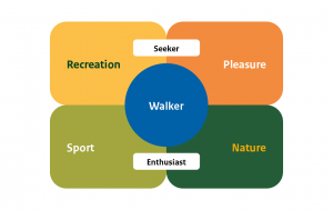 Types and motivations of walkers