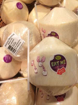 Example of convenient fresh coconut for direct consumption