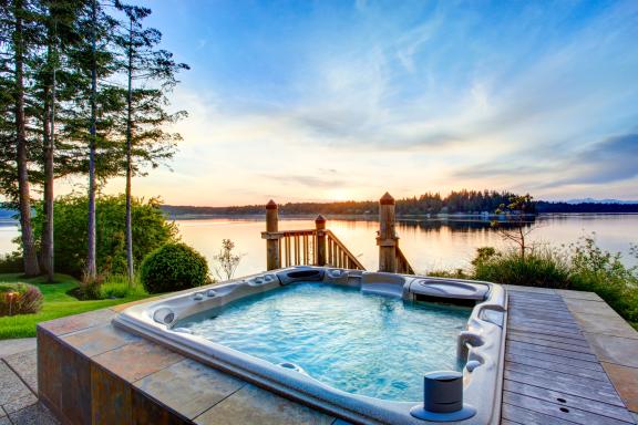 A hot tub with a great view will appeal to many nature lovers