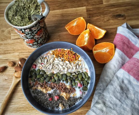 Sunflower seeds used as breakfast cereal