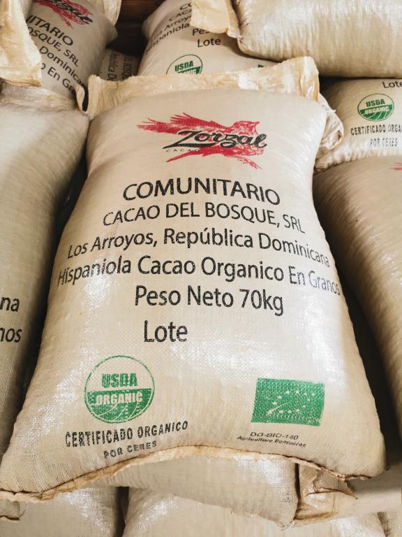An example of cocoa-bean labelling
