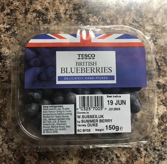 British blueberries with clear indication of origin