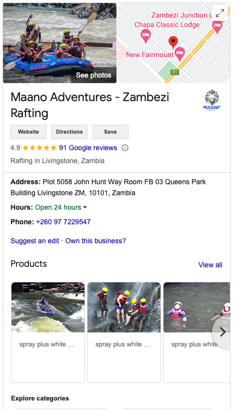 Examples of Local Operators’ Google Business Profiles
