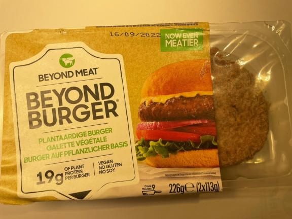 Beyond Burger, based on pea protein and potato starch, soy-free