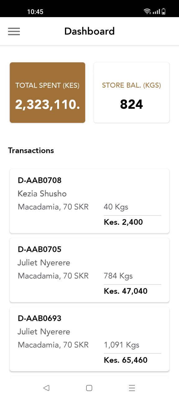Digital sourcing platform used by Ten Senses Africa