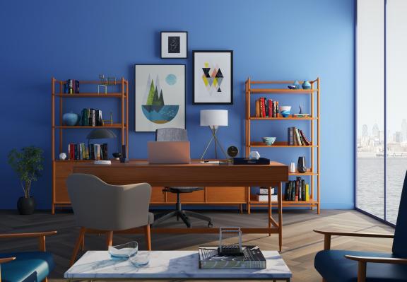 Colourful home office
