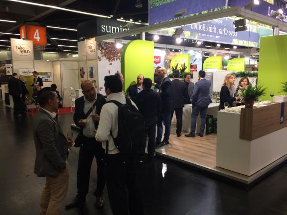 Pavilions at the Biofach fair in Germany