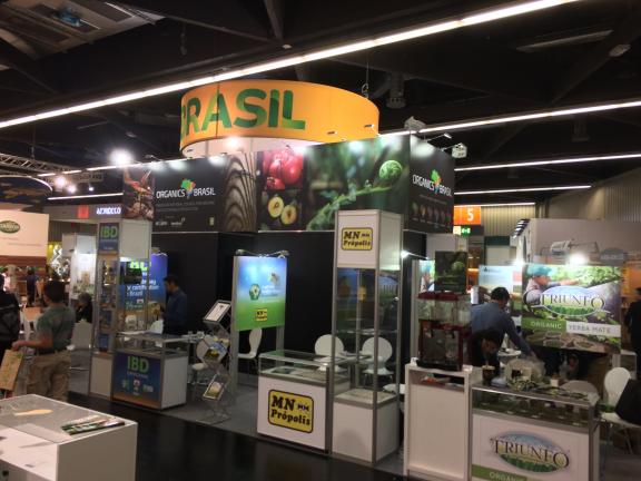 Pavilions at the Biofach fair in Germany