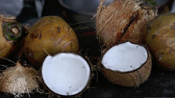 Figure 1 - Open coconut showing white pulp