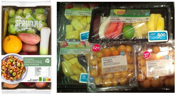 Figure 18: Example of a meal kit and convenient fresh fruit in a Dutch supermarket