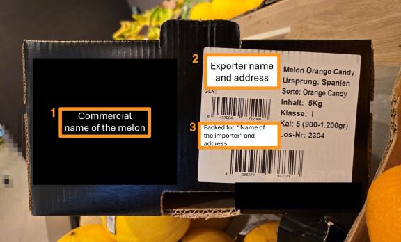Figure 3: Melon box labelling