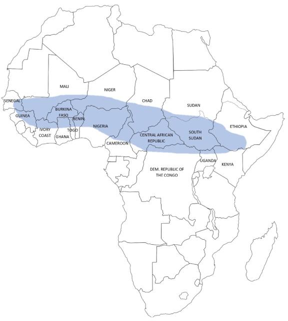 Figure 1 - Shea belt region (distribution of shea trees in Africa)