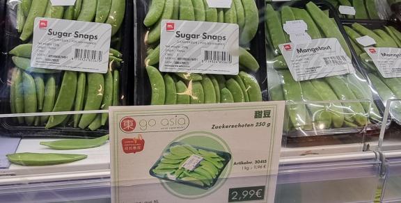 Figure 10 - Sugar snaps from Kenya in a German ethnic supermarket