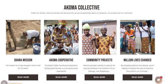 Figure 2 - Akoma Skincare social initiatives in Ghana