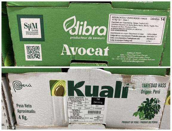 Figure 4 - Examples of avocado labelling