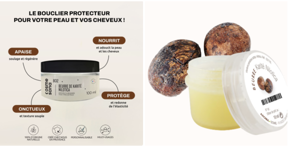 Figure 4 - Examples of products containing nilotica shea butter in the European cosmetics market