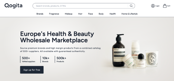 Figure 7 - Example of a European digital cosmetics wholesaler platform (B2B channel)