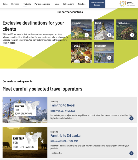 Import Promotion Desk – providing support for local tour operators