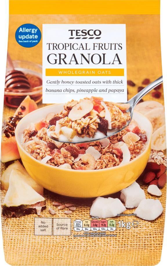 Figure 2 - Tropical fruits granola private label (by Tesco)